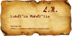 Lukács Mahália névjegykártya