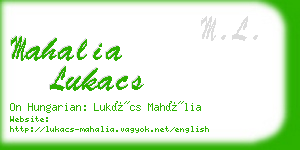mahalia lukacs business card